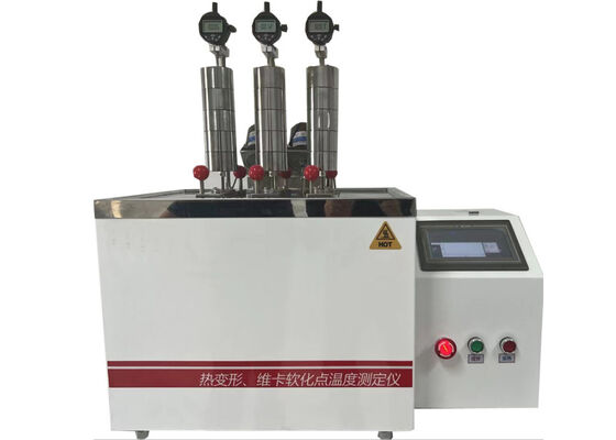 Tester HDT VICAT per l'esecuzione di prove di deformazione termica e la misurazione della temperatura di rammollimento Vicat nei polimeri e nei materiali plastici