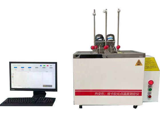 Macchina per test di deformazione termica del tester HDT VICAT per materiali isolanti elettrici in plastica, gomma, nylon, misurazione del punto di rammollimento